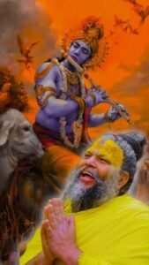 Premanand Ji Maharaj with Radha Krishna 4K Wallpaper (19)