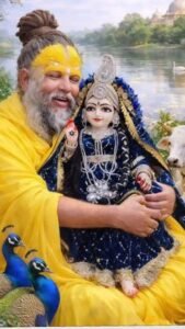 Premanand Ji Maharaj with Radha Krishna 4K Wallpaper (4)
