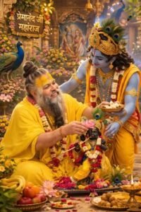 Premanand Ji Maharaj with Radha Krishna 4K Wallpaper (5)