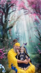 Premanand Ji Maharaj with Radha Krishna 4K Wallpaper (6)